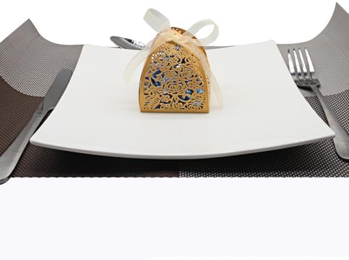 KPOSIYA 70pcs Laser Cut Rose Candy Boxes Wedding Favor