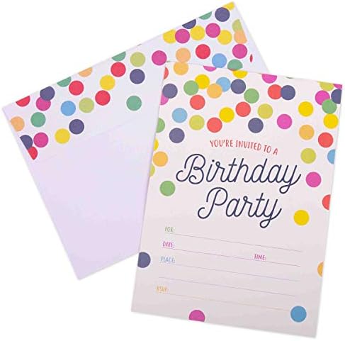 GSM Brands Birthday Invitations - 20 Cards with Envelopes 1
