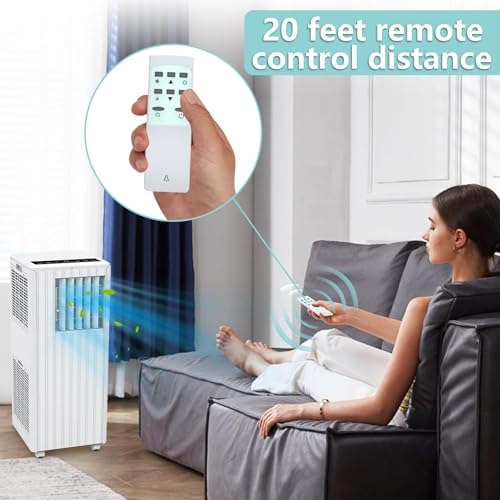 8000 BTU Portable AC with Dehumidifier and Fan White