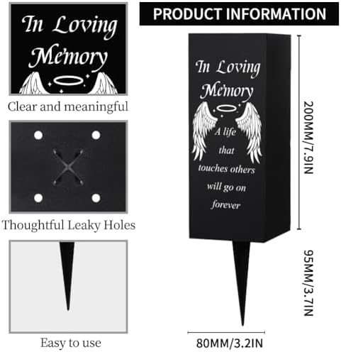 WEBEEDY Cemetery Vases with Spikes and Angel Wings Pattern