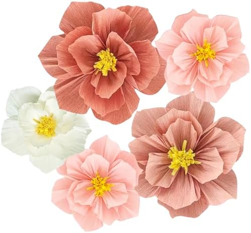Pink Paper Flowers 3D Wall Decor for Parties 1
