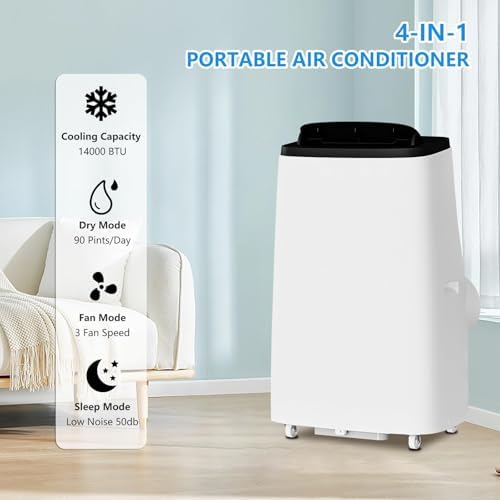 14000 BTU Portable Air Conditioner for Large Room