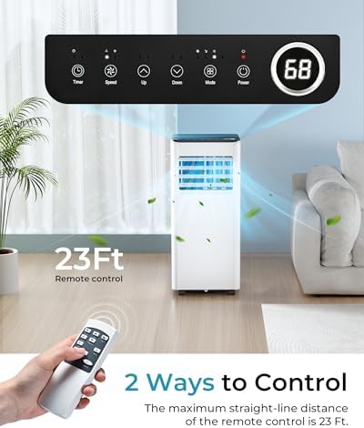 EUHOMY 8000 BTU Portable Air Conditioner with 4 Modes and 24H Timer