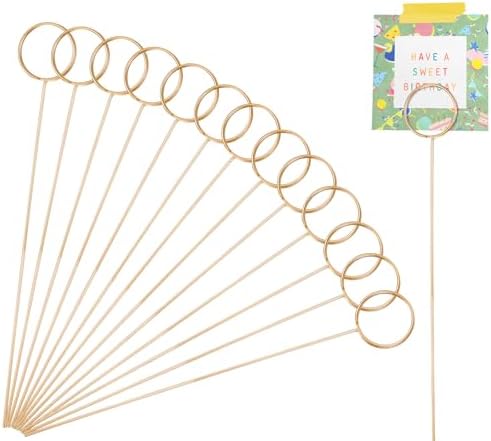 40 Pcs Gold Metal Wire Floral Place Card Holders