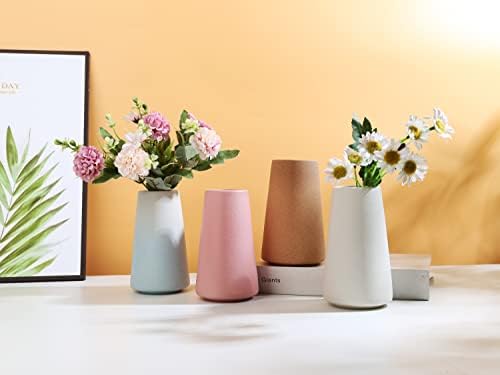 Simple White Ceramic Vase for Home Decor and Flowers