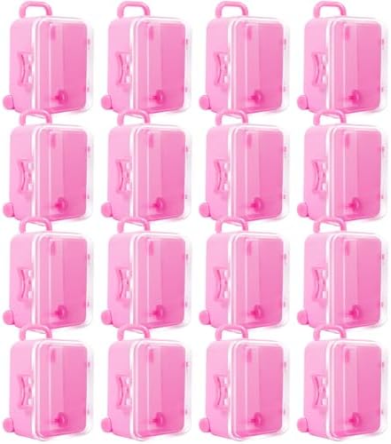16 Pack Mini Suitcase Favor Boxes Pink