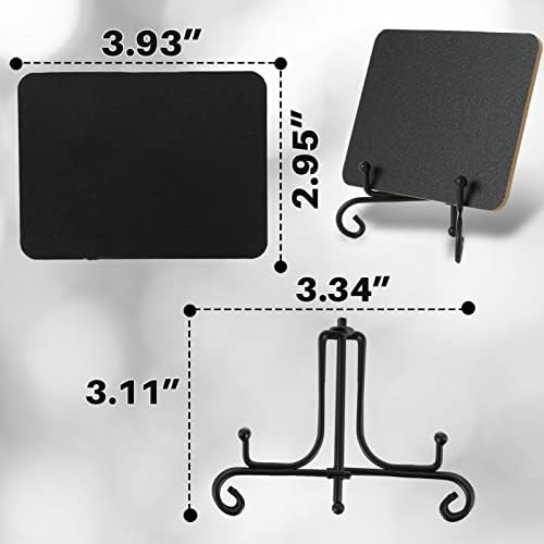 Mini Chalkboard Signs 18 Pack Black with Iron Stand