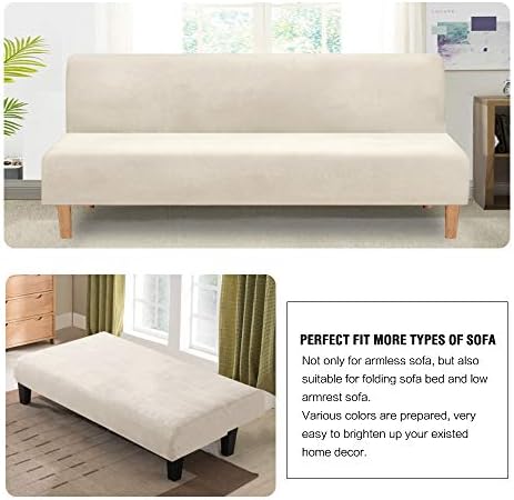 HVERSAILTEX Velvet Futon Slipcover Ivory