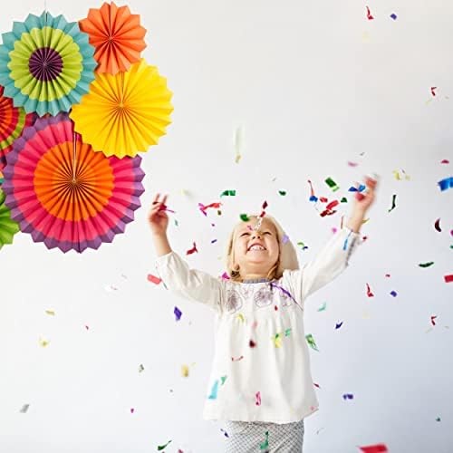 SUNBEAUTY 6-Pack Hanging Paper Fans for Party Decor