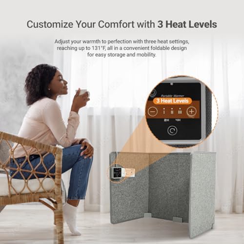 WHISPERHEAT 2 Pack Under Desk Heater - Quiet and Energy Efficient