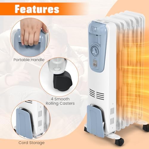 Happygrill 1500W Oil Heater for Living Room