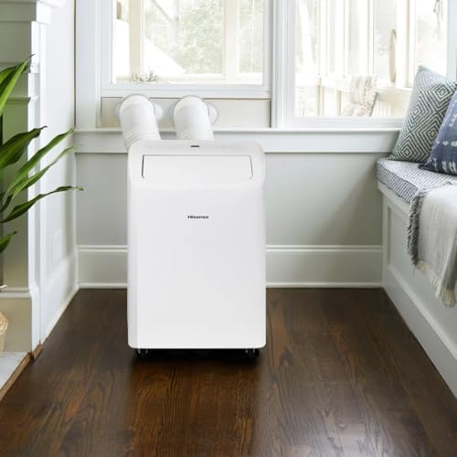 Hisense 8000 BTU Portable Air Conditioner with Dual Hose and Inverter - White