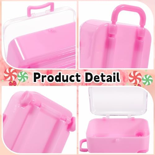 16 Pack Mini Suitcase Favor Boxes Pink