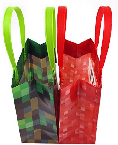 Pixels Miner Themed Party Favor Bags Treat Bags, 12 Pack