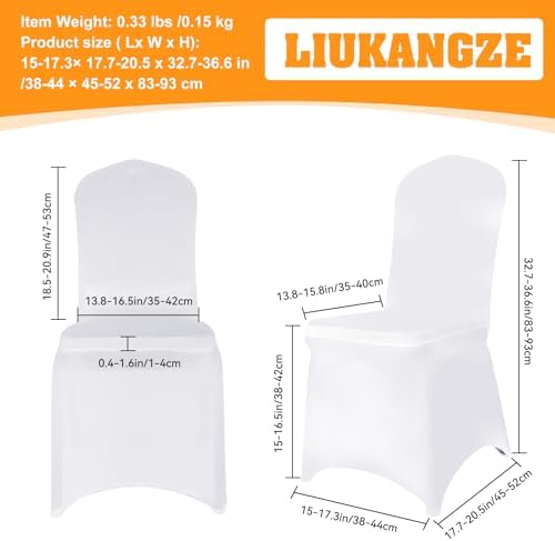 100 PCS White Polyester Spandex Chair Covers for Events