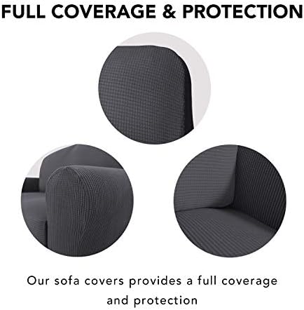 PureFit Stretch Chair Slipcover Dark Gray Non Slip Soft Cover for Kids