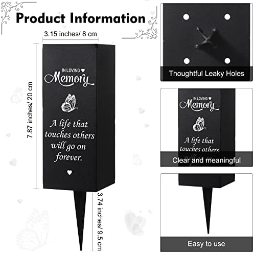 Geosar Metal Flower Vase for Cemetery Memorial Decor