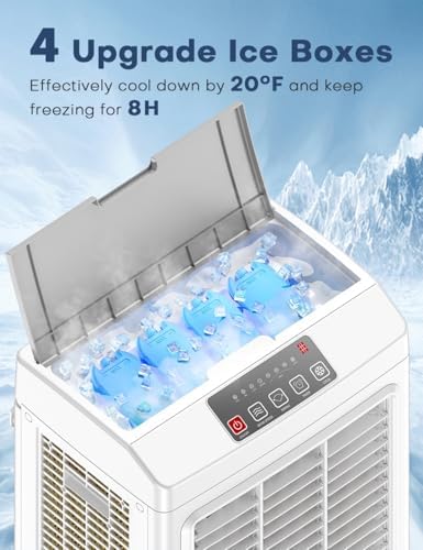FANCOLE Windowless Air Cooler 2100CFM with 4 Ice Packs