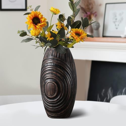 Modern Brown Resin Vase - Elegant Home Decor