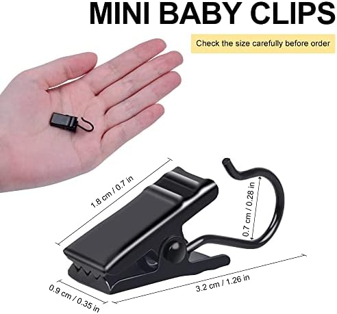 Curtain Clips with Hook 100 Pack Black Metal Hangers