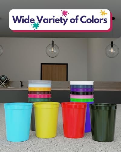 PartyPrints 10 Pack 16 oz White Reusable Plastic Cups