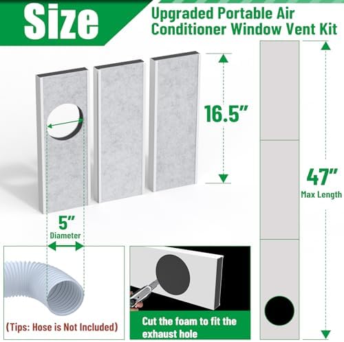 Forestchill Adjustable Window Vent Kit with Insulation Foam Panels