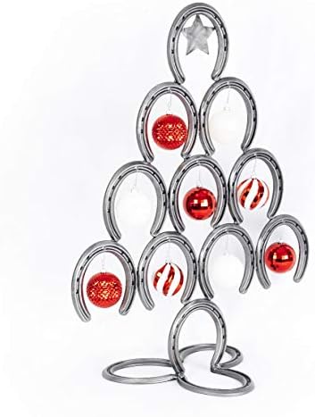 Rustic Christmas Table Decorations with Real Horseshoes