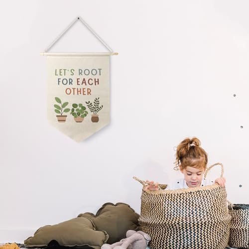 Qpenm Lets Root for Each Other Wall Hanging Canvas Banner