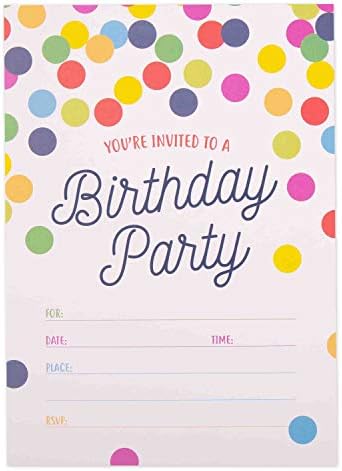 GSM Brands Birthday Invitations - 20 Cards with Envelopes 1