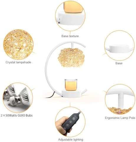 Yeuslor White Candle Warmer Lamp with Timer and Brightness Control