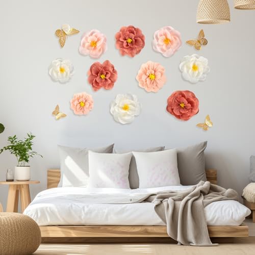 Pink Paper Flowers 3D Wall Decor for Parties 1