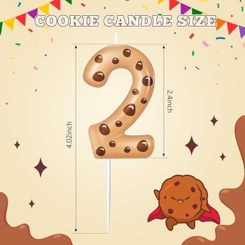 MTLEE Monster Themed Birthday Candle with Number 2
