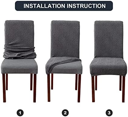 YUEANG Dining Chair Covers 6 Pack Beige Slipcover