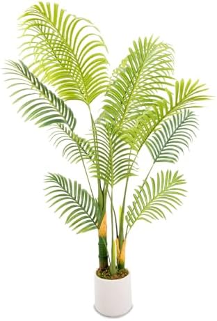 Lush Artificial Palm Tree 5FT with White Planter and Free Moss