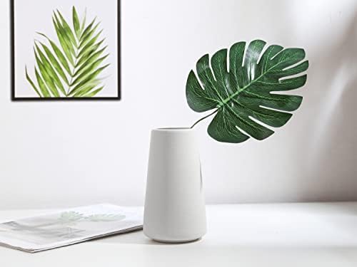 Simple White Ceramic Vase for Home Decor and Flowers