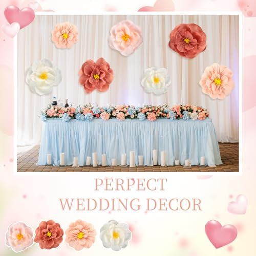 Pink Paper Flowers 3D Wall Decor for Parties 1