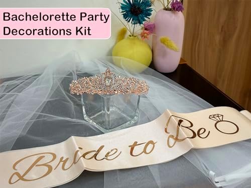 JETKONG 3 Pcs Rose Gold Bachelorette Party Decorations