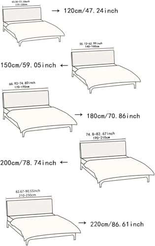 CAMZ Flannel Headboard Covers for Queen and King Size Beds