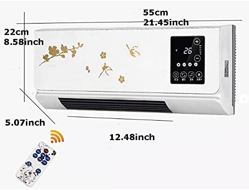2000W Wall Mounted Air Conditioner with PTC Heating and Touch Screen Remote Control