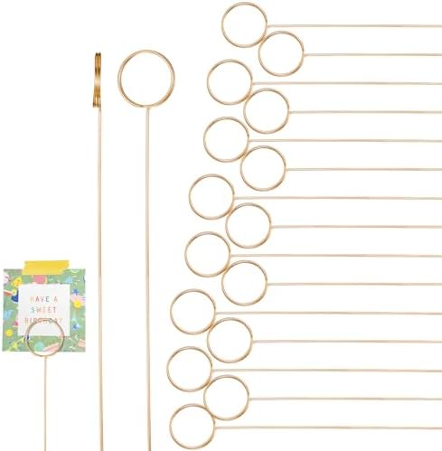 40 Pcs Gold Metal Wire Floral Place Card Holders
