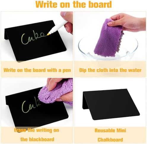 DAZLUTE 12 Pack Mini Chalkboard Signs with 2 Markers 1