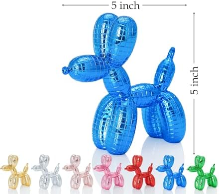 Disco Blue Dog Statue Decor 5 Inch 1
