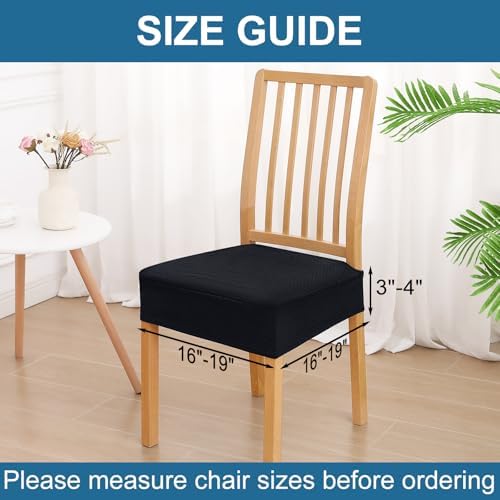 Smiry Waterproof Seat Covers Set of 4 for Dining Chairs Black