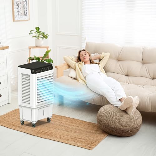 ROVSUN 2300CFM Portable Air Cooler with 4 Ice Boxes and Remote Control