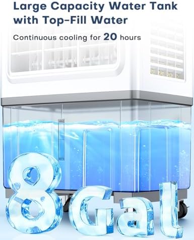 FANCOLE Windowless Air Cooler 2100CFM with 4 Ice Packs