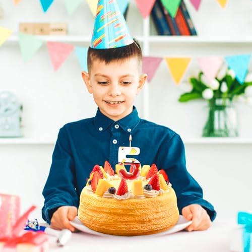 Cartoon Red White Number 5 Birthday Candle