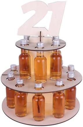 VYES Handcrafted Wooden Mini Liquor Bottle Display Shelf 1
