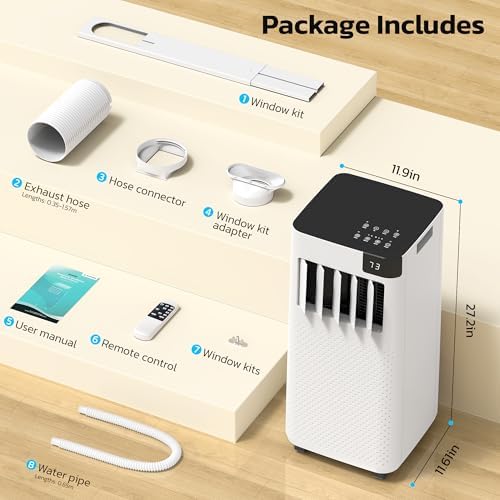 ZAFRO 8000 BTU Portable AC with 4 Modes and Remote Control