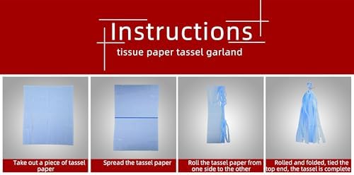 Red White Blue Party Decorations 15Pcs Tissue Paper Tassel Garland