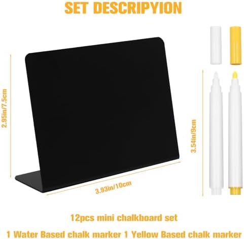 DAZLUTE 12 Pack Mini Chalkboard Signs with 2 Markers 1